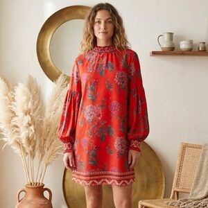Flying Tomato Boho Chic Floral Balloon Sleeve Mini Dress